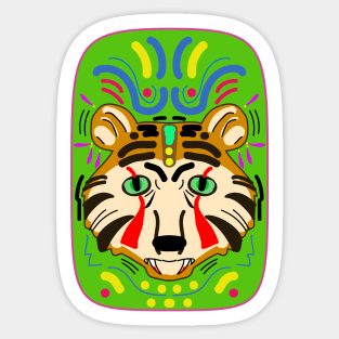 Tribal Carnival Tiger Card Sticker